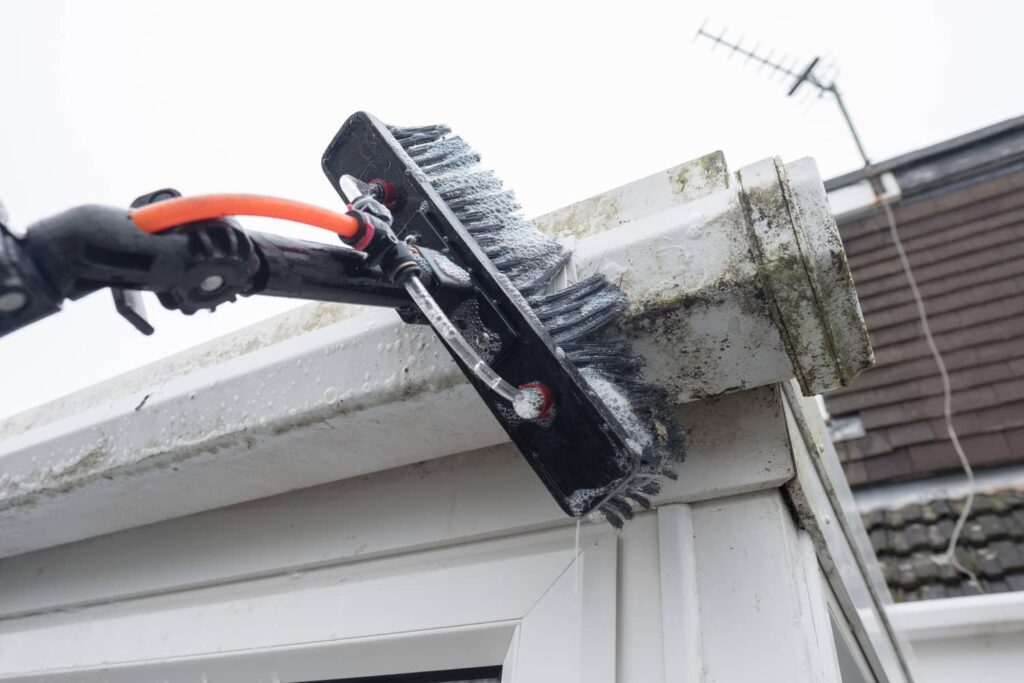 Cleaning your gutters without a ladder.