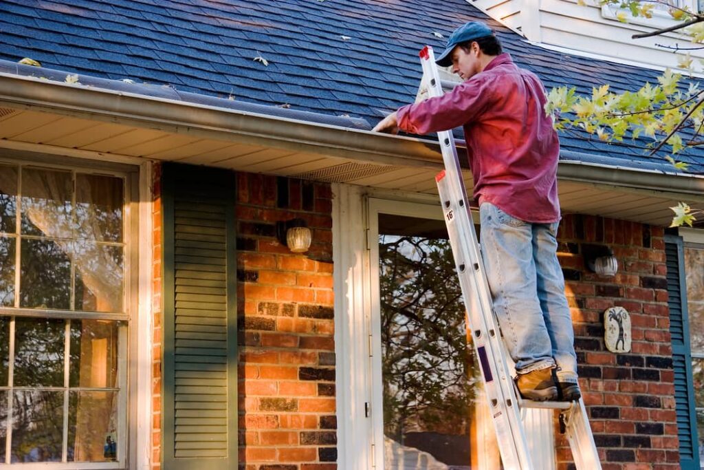 Hire a professional to clean your gutters and install a gutter guard system. 