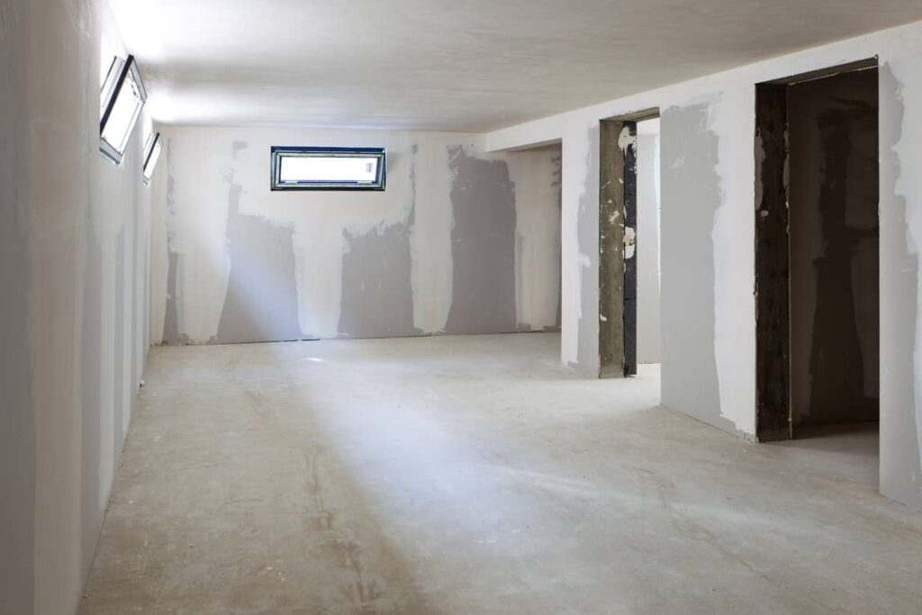 Constructing a finished basement requires a permit and takes time. 