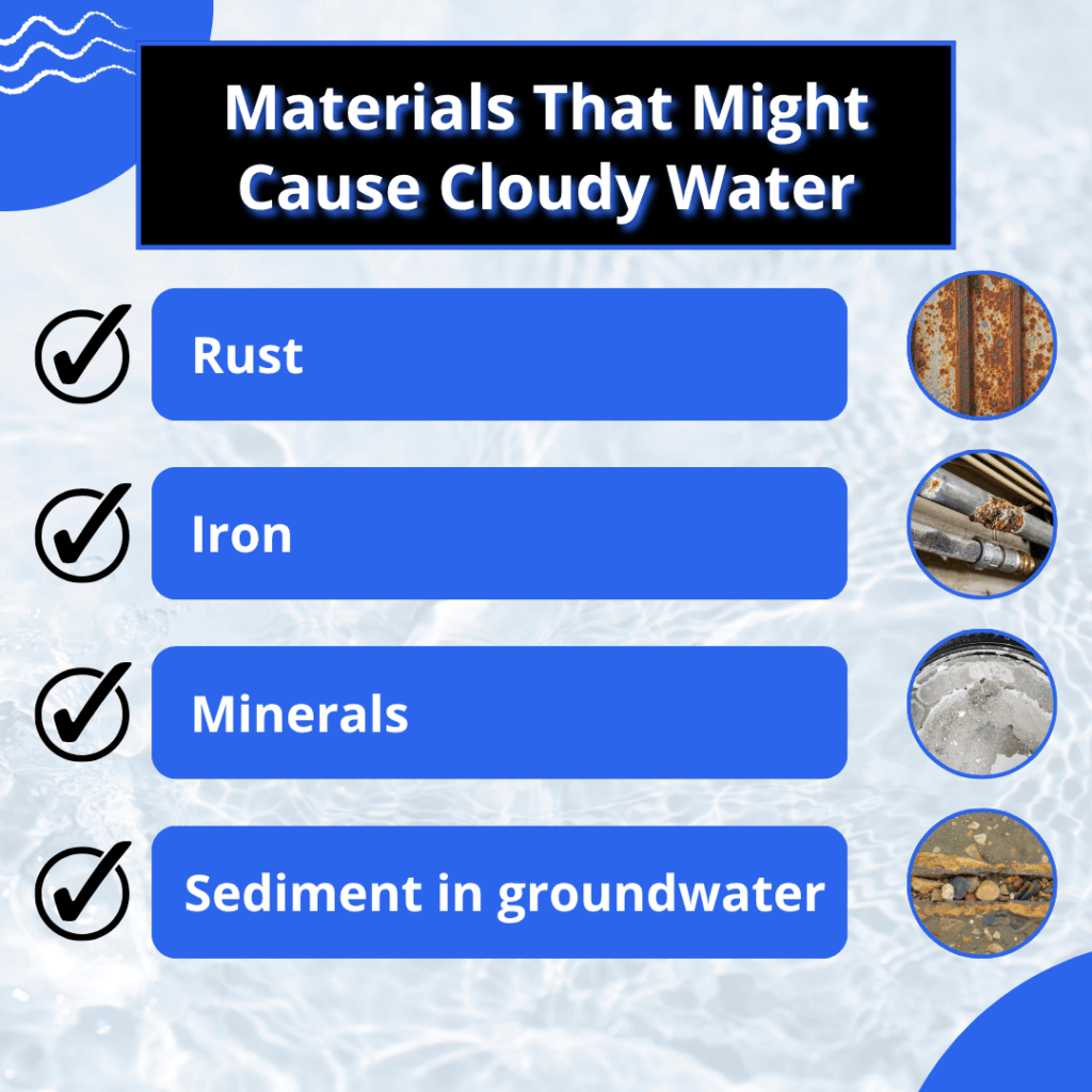 materials that might cause cloudy water