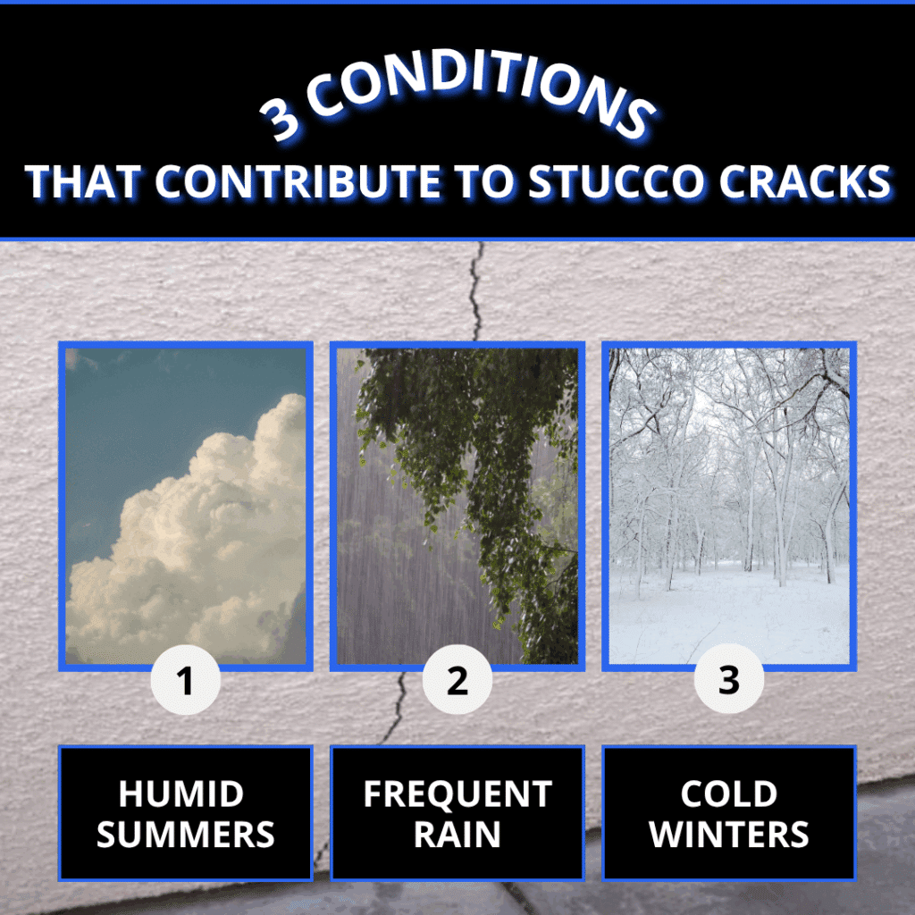 3 conditions that contribute to stucco cracks