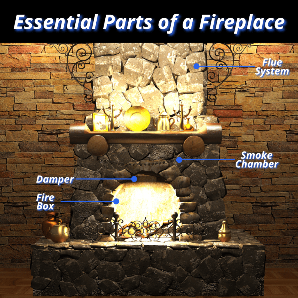 essential parts of a fireplace